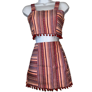 Boho Crop top Skirt set